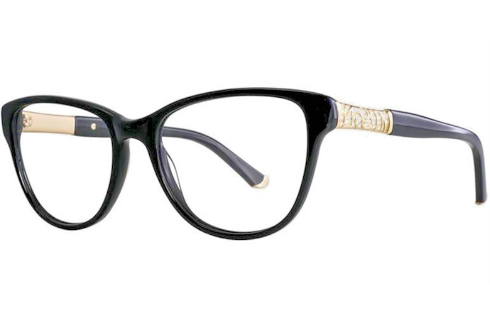 JUDITH LEIBER LUNAR JET GOLD SWAROVSKI EYEGLASSES 53-17-140 AUTHENTIC RX